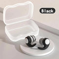 Black soft silicone sleep earplugs, waterproof everyday pair