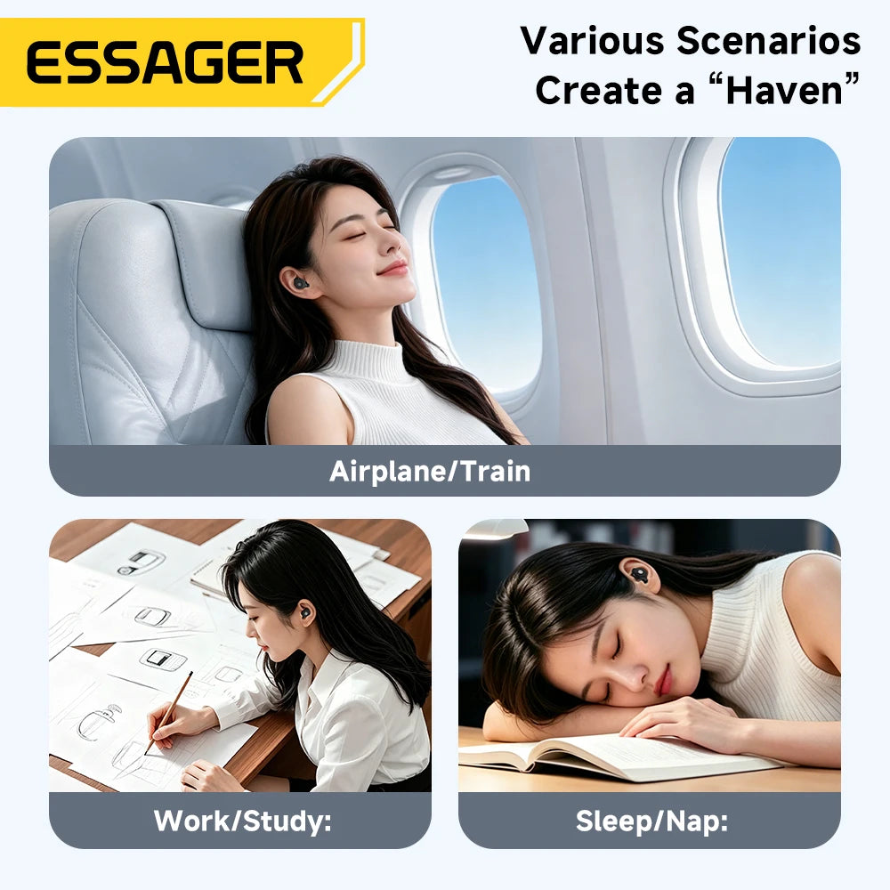 Essager Noise-Blocking Earplugs 45-49 dB – Sleep, Work & Travel | LOOPLUNN