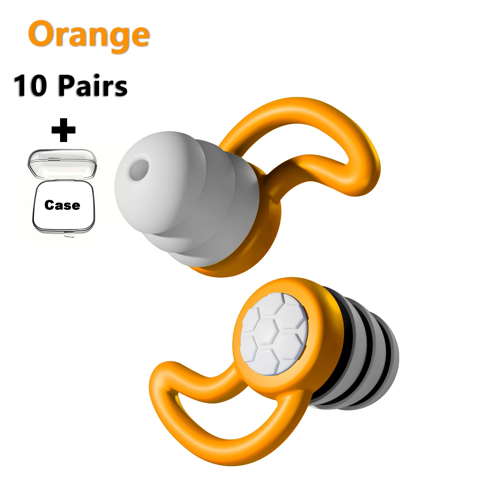 Ten pairs of black triple-layer silicone sleep earplugs