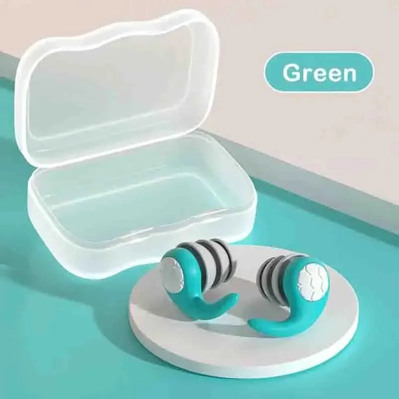 Mint soft silicone sleep earplugs, waterproof everyday pair