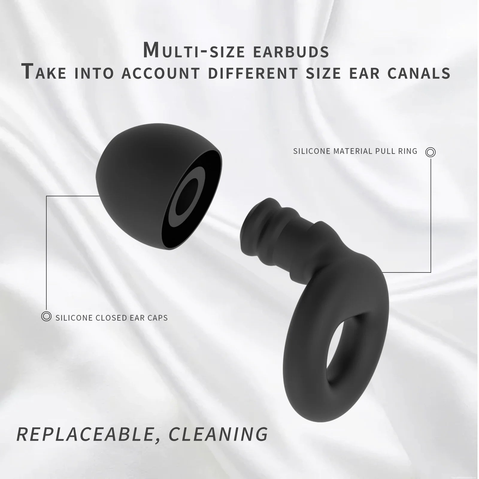 LOOPLUNN Night earplugs in ear, side view
